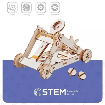 Kit de construção em madeira EXTRA DIGITAL catapulta, modelo didático