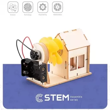 Kit de construção em madeira EXTRA DIGITAL turbina eólica, modelo didático