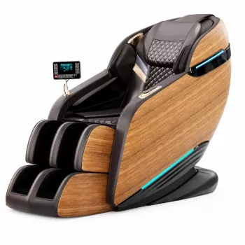 EXTRALINK 3D poltrona de massagem Zero Gravity com detalhes em madeira, preto/castanho