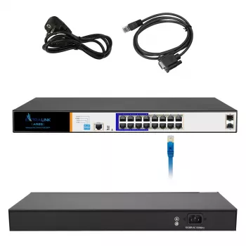 Extralink ARES switch PoE, 16x Gigabit PoE/PoE+, 2x SFP, 1x porta de consola, 150W, gerido