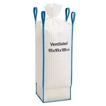 EXTRALINK Big Bag 95x95x185cm 1200kg com Bica de Descarga | FIBC Ventilado