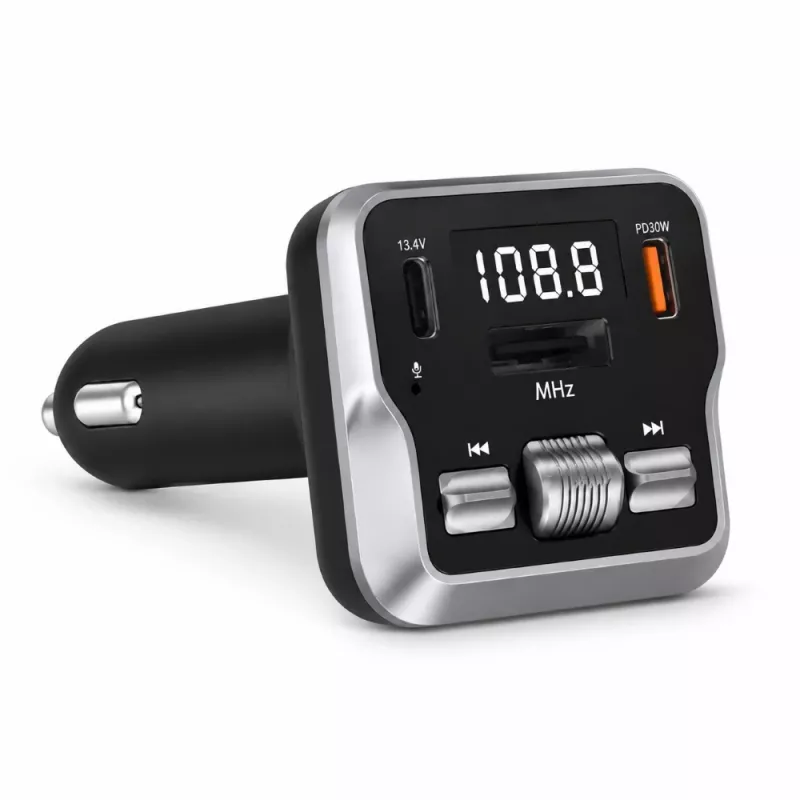 EXTRALINK Transmissor FM Bluetooth com 2 Portas de Carregamento USB e Ranhura para Cartão MicroSD