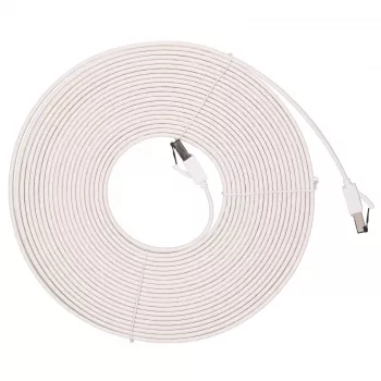 Cabo de rede Ethernet plano EXTRALINK Cat.8 U/FTP 10m 40Gbps branco