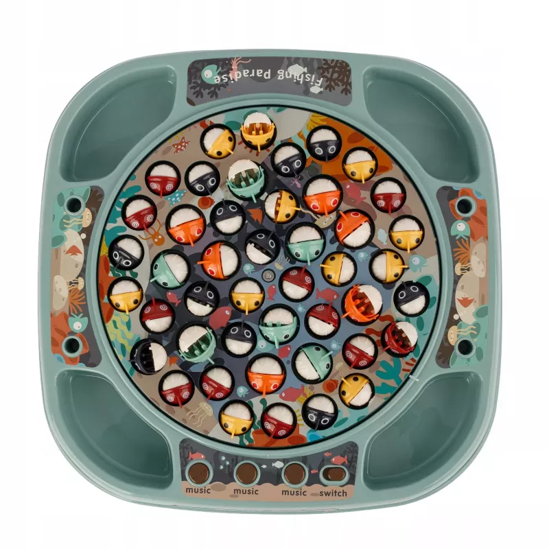 EXTRALINK Jogo de pesca Jogo de destreza 45 peixes + 4 canas de pesca música