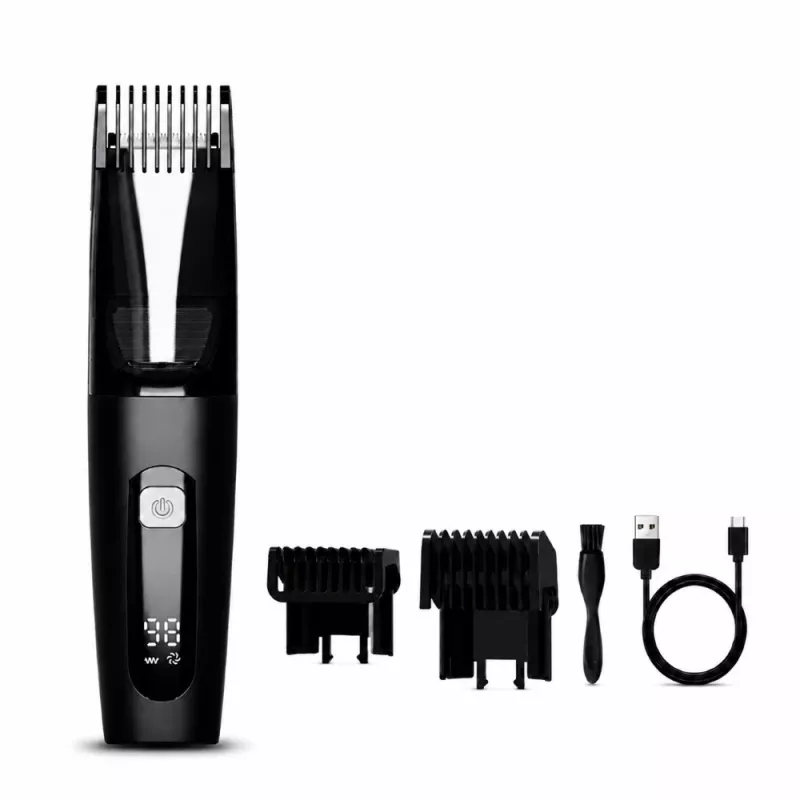 EXTRALINK Máquina de cortar cabelo e barba com recipiente, 1-20 mm, USB-C, IPX6, 800 mAh