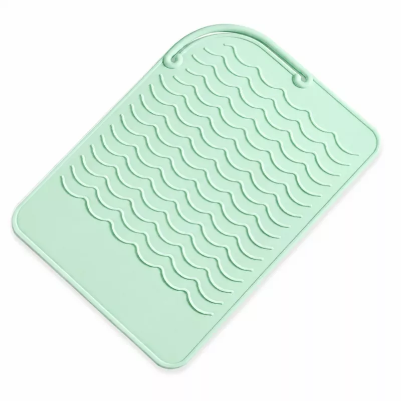 EXTRALINK HOME Tapete de Silicone Resistente ao Calor para Ferro de Alisar, 22x16 cm, Verde