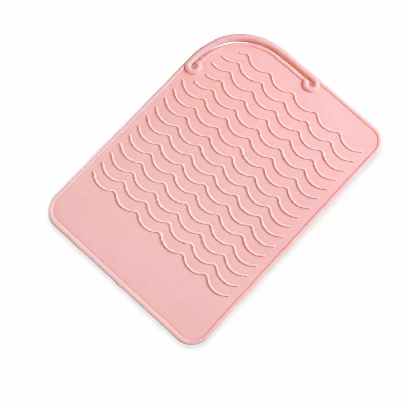EXTRALINK HOME Tapete de Silicone Resistente ao Calor para Ferro de Alisar e Modelador de Caracóis 22x16 cm Rosa