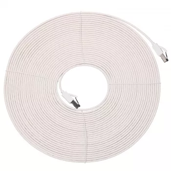 EXTRALINK Cabo de rede LAN Cat.8 U/FTP 15m 40G plano, blindado, fita de alumínio, cobre, branco
