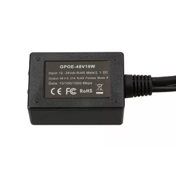 Extralink Inversor PoE 1 porta, entrada 1x 1000Mb/s RJ45/fêmea 10-30V, saída 48V