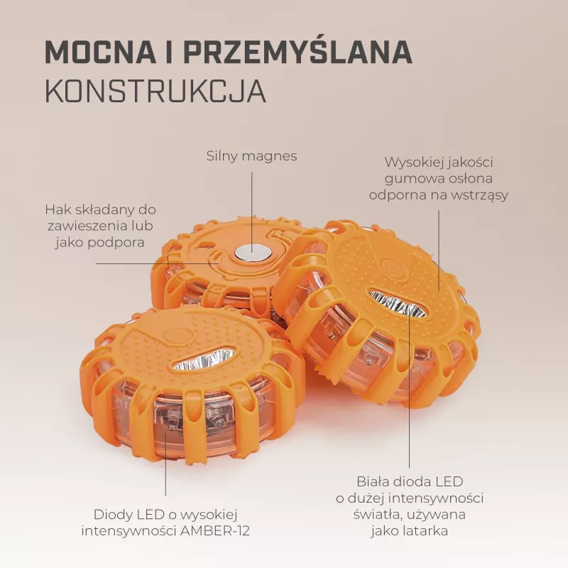 Extralink Smartlife luz de sinalização LED, USB-C, âmbar, IP67