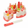 EXTRALINK TOYS Conjunto de brincar de cortar bolo de aniversário - brinquedo de cozinha de role-play com 37 peças para crianças a partir de 3 anos