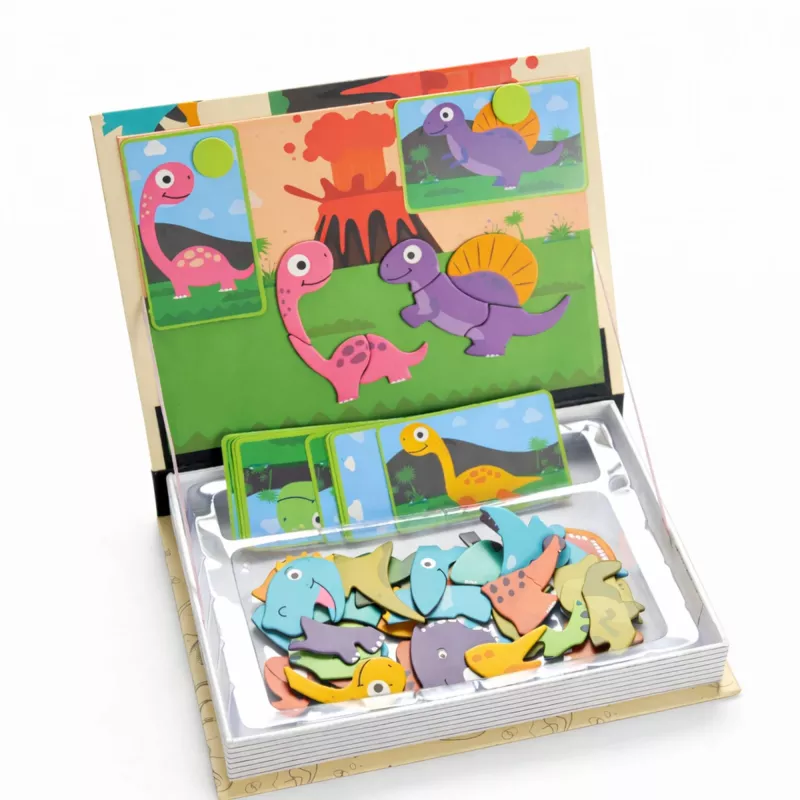 EXTRALINK TOYS Livro de quebra-cabeças magnético 64 peças dinossauros