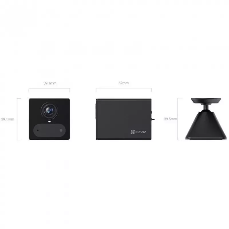 Câmara de vigilância com bateria EZVIZ CB2 2K+ 3MP 4G LTE com visão noturna a cores, IP65, deteção PIR, áudio bidirecional, microSD até 512 GB