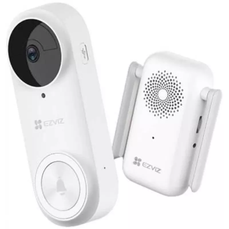 EZVIZ CSDB25MP (DB2) kit de campainha de vídeo a bateria com campainha interior, 5 MP 2K+, Wi-Fi, ângulo de visão de 176°, IP65, 5200 mAh