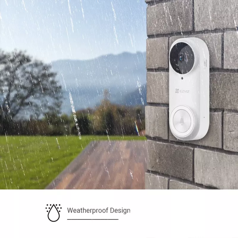 EZVIZ CSDB25MP (DB2) kit de campainha de vídeo a bateria com campainha interior, 5 MP 2K+, Wi-Fi, ângulo de visão de 176°, IP65, 5200 mAh