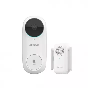 Campainha de vídeo sem fios EZVIZ DB2C 1080p Full HD, campo de visão de 160°, visão noturna, áudio bidirecional, IP65, com bateria, compatível com Alexa/Google Assistant