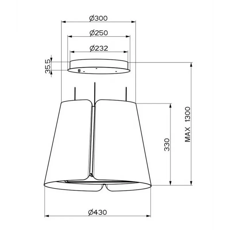 Exaustor Faber Beat Titanium Matt F45, 45 cm, 630 m³/h, LED