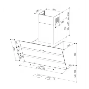 Faber Steelex EV8 LED WH/X A80 exaustor de parede, 80 cm, aço inoxidável