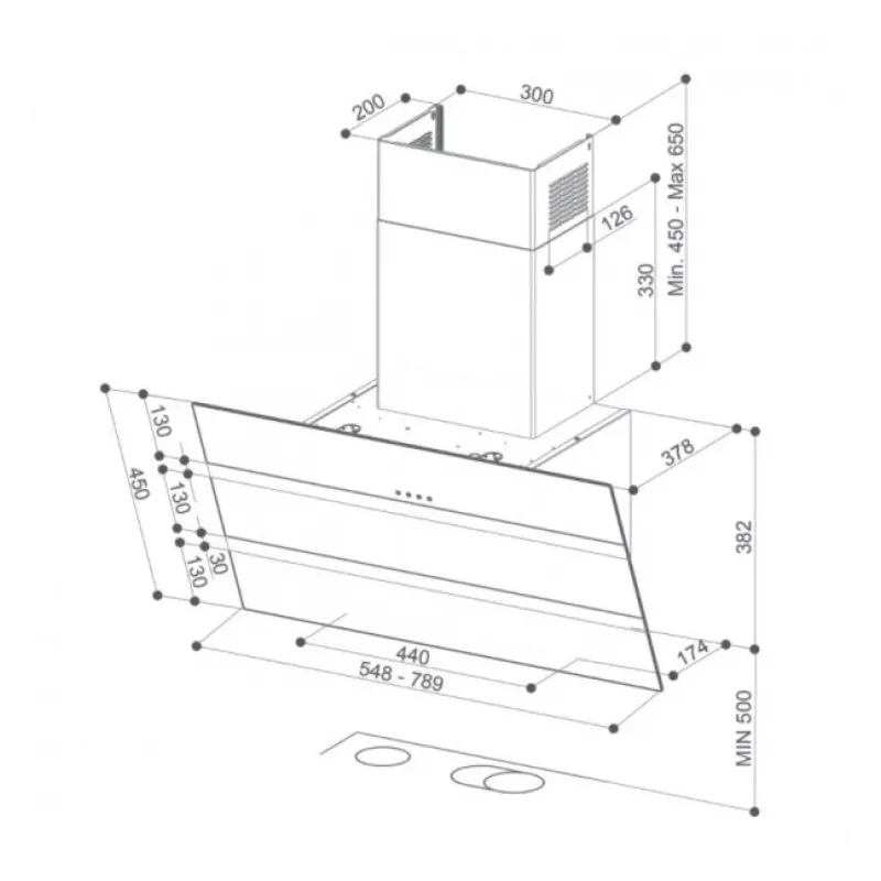 Faber Steelex EV8 LED WH/X A80 exaustor de parede, 80 cm, aço inoxidável