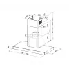 Faber Stilo Glass Smart A90 exaustor de parede, 90 cm, 690 m³/h, classe energética B, LED, preto/aço inoxidável