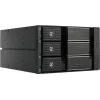 Fantec BP-SA2131 Módulo backplane SAS/SATA de 3 baías para compartimento de 5,25 polegadas - Hot-Swap sem bandeja, ventoinha de 70 mm, preto alumínio 2185