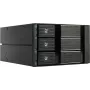 Fantec BP-SA2131 Módulo backplane SAS/SATA de 3 baías para compartimento de 5,25 polegadas - Hot-Swap sem bandeja, ventoinha de 70 mm, preto alumínio 2185