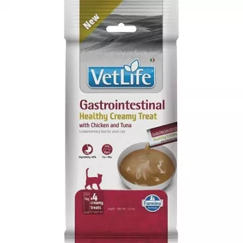 FARMINA VET LIFE CAT GASTROINTESTINAL SNACK CREMOSO COM FRANGO E ATUM 60g