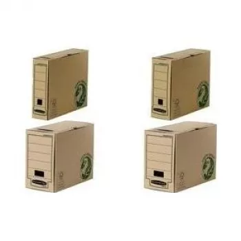 Caixa de arquivo Fellowes BANKERS BOX EARTH, castanha, lombada 150 mm, cartão 100 % reciclado, aba com fecho, 1 unid. (4473202)