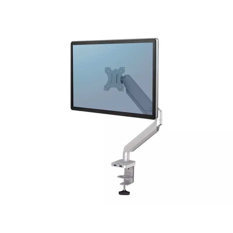 Suporte para monitor Fellowes Platinum Series - Braço ajustável - Alumínio - Prateado - Tamanho de ecrã até 68,6 cm (27 polegadas)