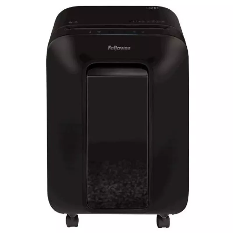 Destruidora de papel Fellowes Powershred LX201 Micro-Cut, preta, 10 folhas, segurança P-5, depósito 22L