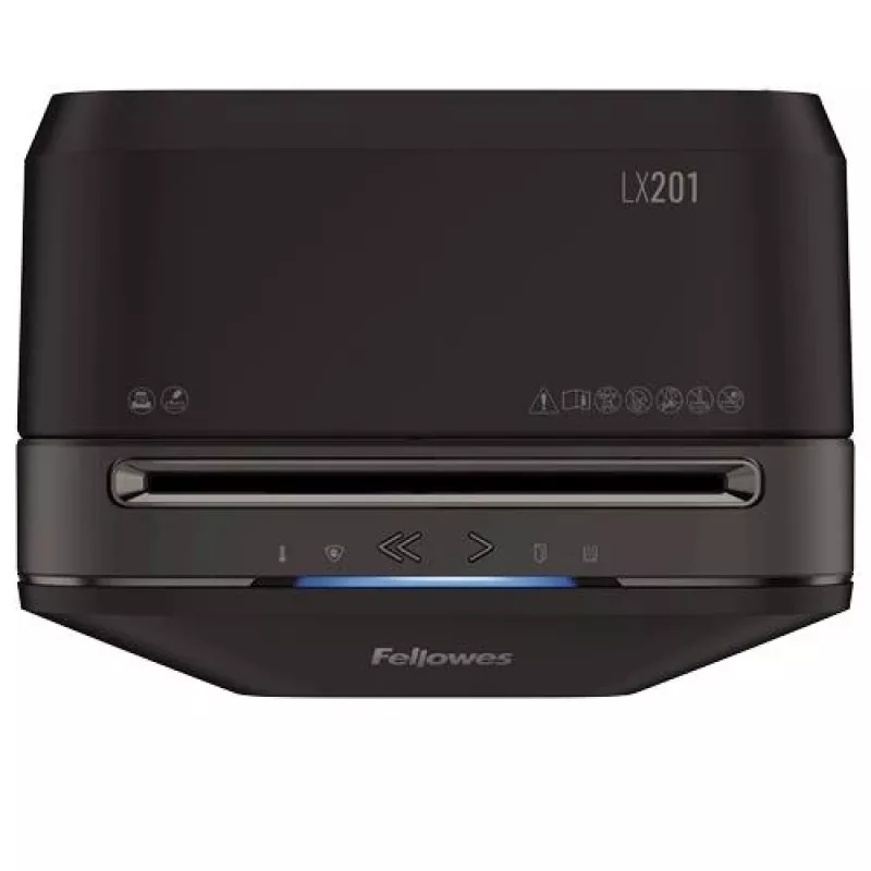 Destruidora de papel Fellowes Powershred LX201 Micro-Cut, preta, 10 folhas, segurança P-5, depósito 22L