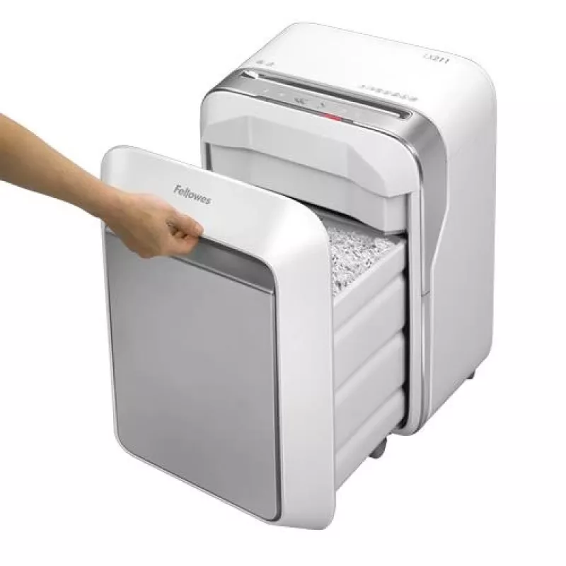 Destruidora de documentos Fellowes Powershred LX211 Micro-Cut, 15 folhas, 23 litros, branco