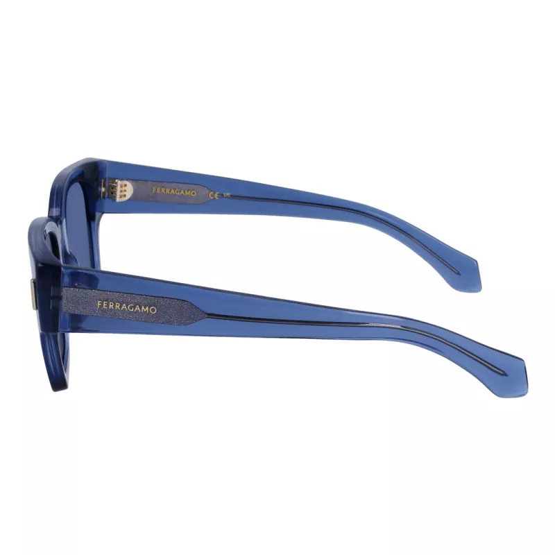 FERRAGAMO óculos de sol de homem SF2010S522143 - armação retangular de acetato, proteção UV400, lentes de 52 mm