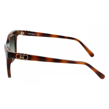 Ferragamo SF1027S-214 óculos de sol de mulher Havana acetato quadrado castanho degradê 55mm