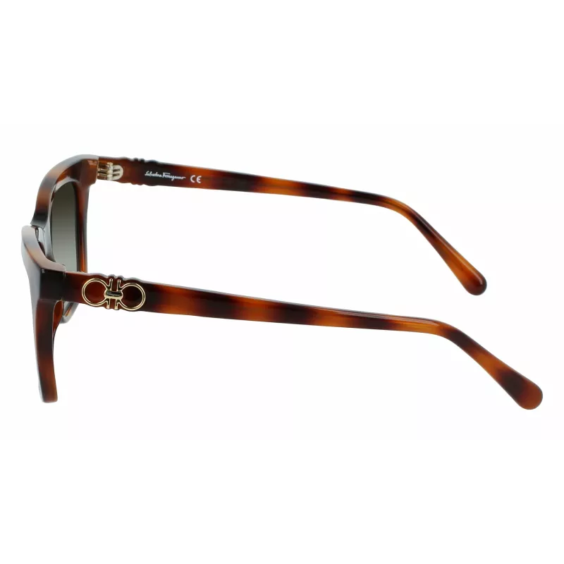 Ferragamo SF1027S-214 óculos de sol de mulher Havana acetato quadrado castanho degradê 55mm