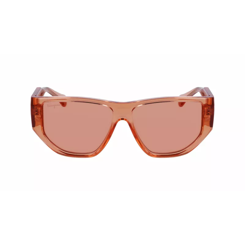 Ferragamo SF1077S-838 Óculos de sol unissexo pilot Shiny Rose Gold Brown Gradient 56/13/140 mm