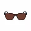 Óculos de sol unissexo FERRAGAMO SF2001S-232 Havana castanho armação quadrada de acetato lentes castanhas 54/20/145 mm