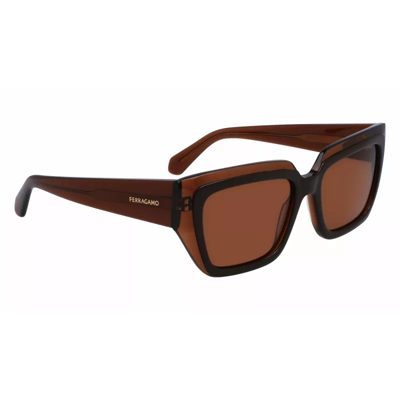 Óculos de sol de mulher FERRAGAMO SF2002S-233 Havana acetato castanho degradê 55/18/140 mm