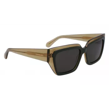 Óculos de sol de mulher FERRAGAMO SF2002S-327 Havana acetato castanho degradê 55mm