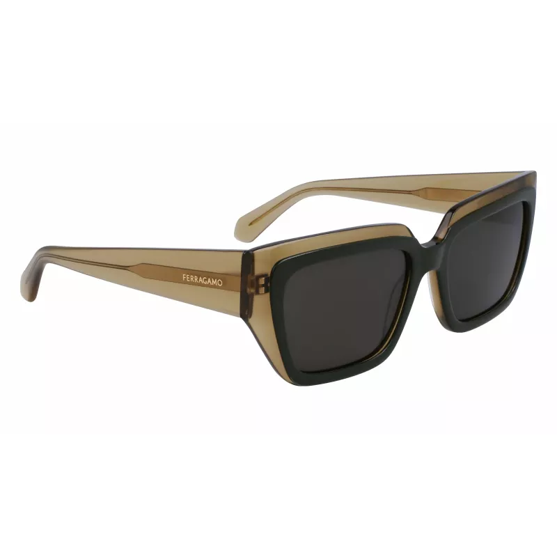 Óculos de sol de mulher FERRAGAMO SF2002S-327 Havana acetato castanho degradê 55mm