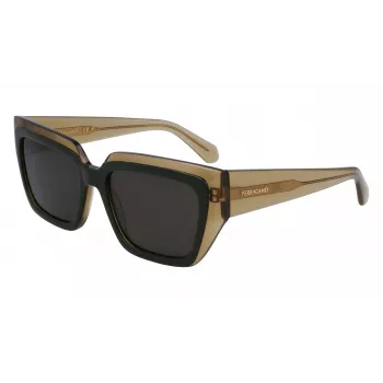 Óculos de sol de mulher FERRAGAMO SF2002S-327 Havana acetato castanho degradê 55mm