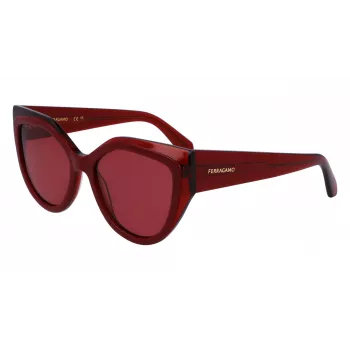 Óculos de sol de mulher FERRAGAMO SF2004S-618 borboleta Havana acetato castanho lente degradê 53/18/140 mm