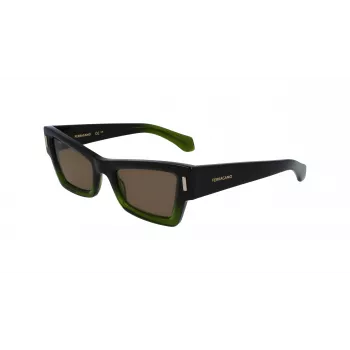 Óculos de sol FERRAGAMO SF2006S-316 para mulher Havana acetato castanho degradê 53mm