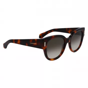 FERRAGAMO SF2007S-240 óculos de sol de mulher em forma de olho de gato Havana castanho degradê 51 mm