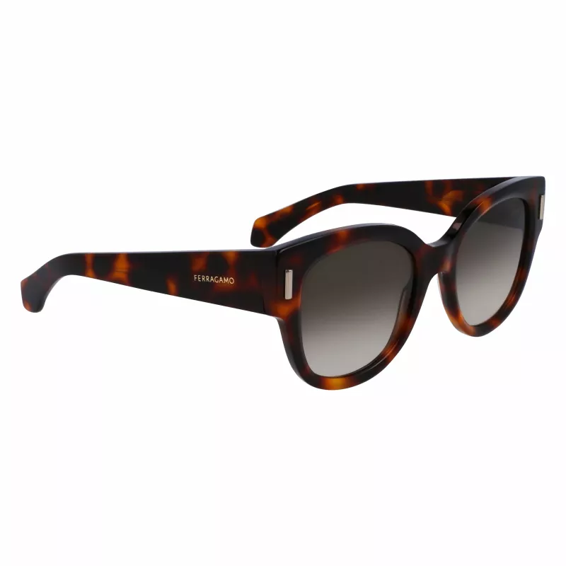 FERRAGAMO SF2007S-240 óculos de sol de mulher em forma de olho de gato Havana castanho degradê 51 mm