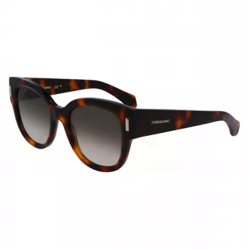 FERRAGAMO SF2007S-240 óculos de sol de mulher em forma de olho de gato Havana castanho degradê 51 mm
