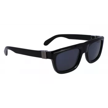 FERRAGAMO SF2009S-001 Óculos de sol de homem - Armação preta, lentes cinzentas, 56/21/145 mm