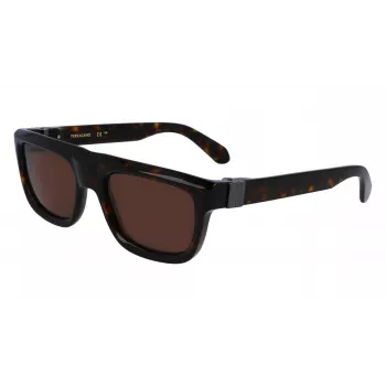 Óculos de sol quadrados de homem FERRAGAMO SF2009S-242 acetato Havana castanho degradê 56/21/145 mm