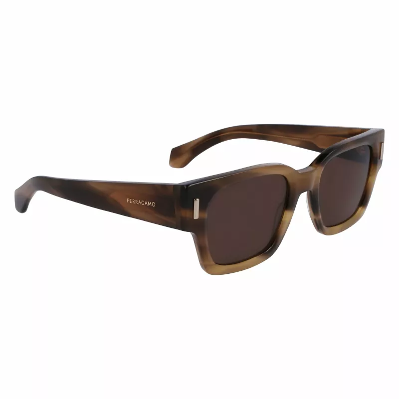 Óculos de sol de homem Ferragamo SF2010S-319 verde Havana quadrados acetato 52mm