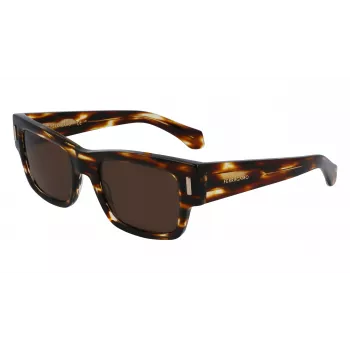 Óculos de sol de homem FERRAGAMO SF2011S-216 Havana escuro castanho degradê 53 mm